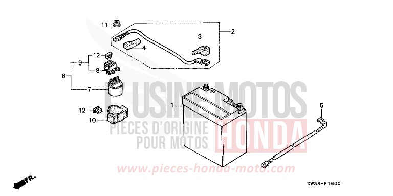 BATTERY for Dominator 250 ROSS WHITE (NH196) from 1988